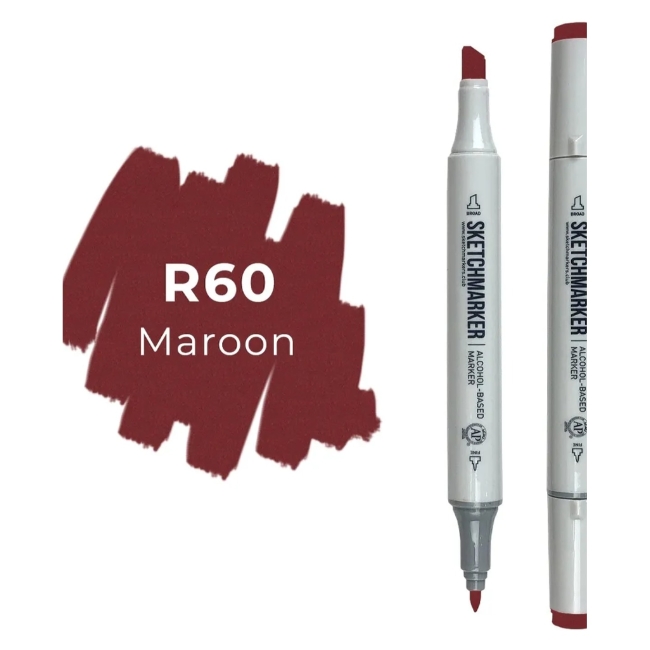 Маркер SKETCHMARKER двухсторонний на спирт.основе цв.R60 Темно-бордовый