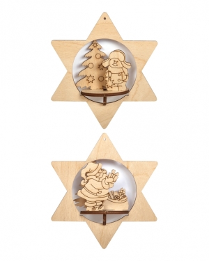 Набор заготовок для декорирования Новогодние подвески объемные 12х11х4см,