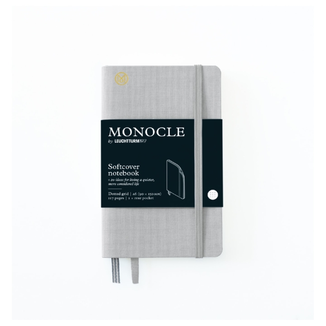 Блокнот Leuchtturm1917 Monocle A6 (9x15см.) 80г/м2 - 128 стр. в точку, мягкая обложка, цвет: Светло-серый
