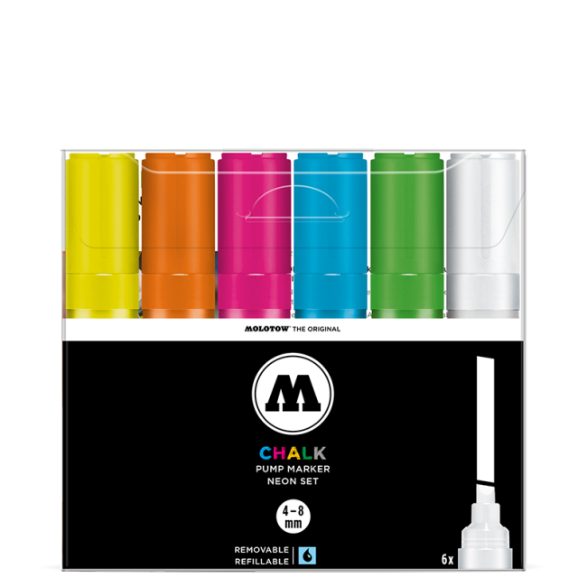 Molotow Набор маркеров CHALK Marker Basic-Set 2 6 шт 200475 4-8 мм