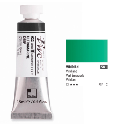 Краска акварельная SH PWC туба 15мл №581 (C) виридийский,