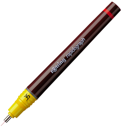 Рапидограф Rotring 0.35 мм пластиковый корпус с черными чернилами купить в магазине ArtCraft.Space