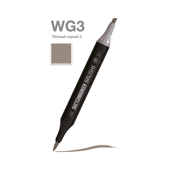 Маркер SKETCHMARKER Brush двухсторонний на спирт.основе цв.WG3 Теплый серый 3