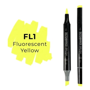 Маркер SKETCHMARKER Brush двухсторонний на спирт.основе цв.FL1 Флуорисцентный желтый Маркер SKETCHMARKER Brush двухсторонний на спирт.основе цв.FL1 Флуорисцентный желтый