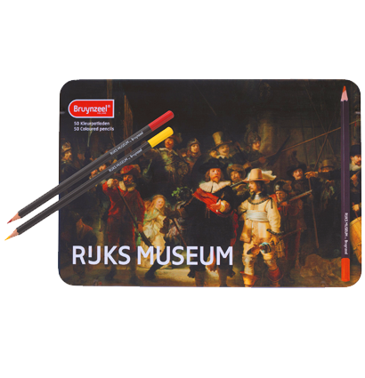 Набор цветных карандашей Bruynzeel Rijks Museum Ночной Дозор 50 цветов в пенале купить в магазине художественных товаров ArtCraft.Space с доставкой по РФ и СНГ