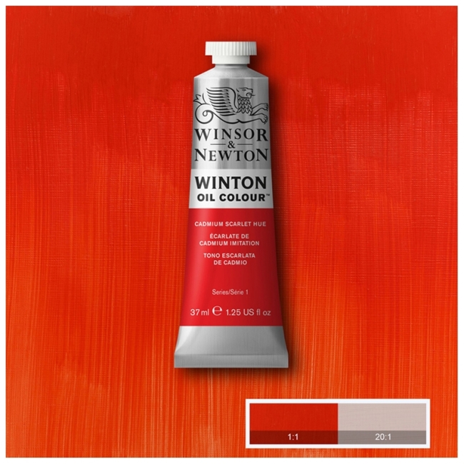 Краска масляная художественная Winsor&Newton "Winton", 37мл, туба, кадмий алый Краска масляная художественная Winsor&Newton "Winton", 37мл, туба, кадмий алый