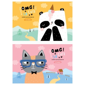 Альбом для рисования 32л., А4, на скрепке ArtSpace "Животные. Omg, So cute!", эконом