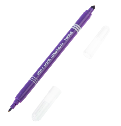 Фломастеры двусторонние Koh-I-Noor Twins набор 12 цветов купить в магазине маркеров ArtCraft.Space с доставкой по всему миру