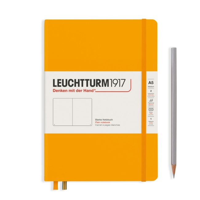 Блокнот Leuchtturm1917 Rising Colours A5 (14.5x21см.) 80г/м2 - 251 стр. нелинованный, твердая обложка, цвет: Восходящее Солнце
