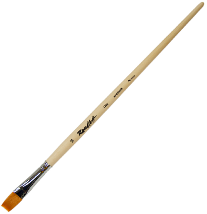 Кисть Roubloff синтетика №14 плоская рыжая для акварели, гуаши, масла с длинной ручкой купить в художественном магазине ArtCraft.Space с доставкой по всему миру