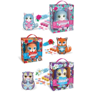 Набор для творчества Origami - Узоры из плюша "Подушечка - игрушечка. Кошечка/Лисичка/Совенок", ассорти