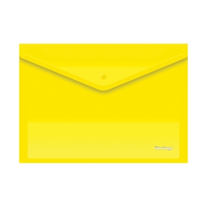 Папка-конверт на кнопке Berlingo, А4, 180мкм, желтая