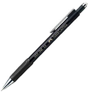 Карандаш механический Faber-Castell "Grip 1345" B, 0,5мм, грип, с ласт., автоподача грифеля, черный