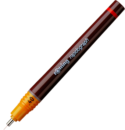 Рапидограф Rotring 0.4 мм пластиковый корпус с черными чернилами купить в магазине ArtCraft.Space