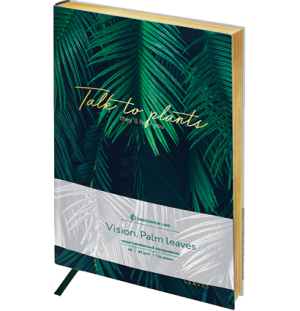 Ежедневник недатир. A5, 136л., кожзам, Greenwich Line "Vision. Palm leaves", тон. блок, золот. срез