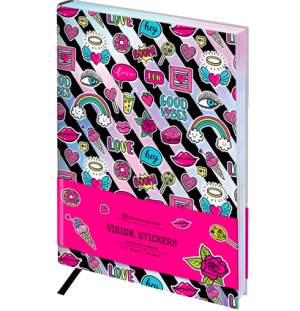 Записная книжка А5 80л. ЛАЙТ, кожзам, Greenwich Line "Vision. Stickers", тон. блок, цв. срез