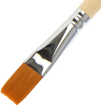 Кисть Roubloff синтетика №16 плоская рыжая для акварели, гуаши, масла с длинной ручкой купить в художественном магазине ArtCraft.Space с доставкой по всему миру