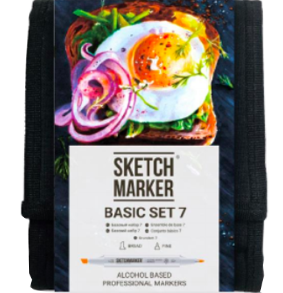 Набор маркеров Скетчмаркер / Sketchmarker "Basic 7 - Базовый набор" 12 цветов в сумке купить в магазине маркеров для рисования ArtCraft.Space с доставкой по РФ и СНГ