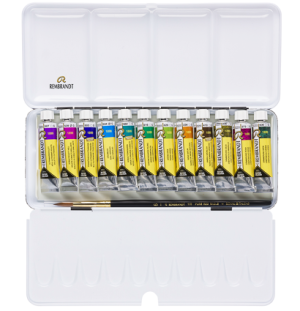 АКЦИЯ АПРЕЛЬ Набор акварельных красок Rembrandt Granulating 12цв*10мл тубы металлический короб (гран,