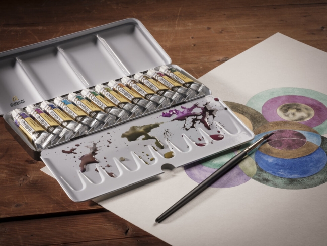 Набор акварели Rembrandt Granulating 12 цветов в тубах 10 мл в металлическом кейсе (гранулированные) купить в художественном магазине ArtCraft.Space