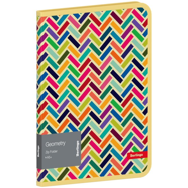 Папка на молнии Berlingo "Geometry" А5+, 600мкм, с рисунком Папка на молнии Berlingo "Geometry" А5+, 600мкм, с рисунком