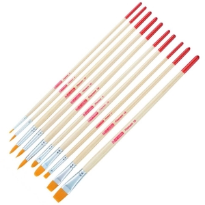 Набор кистей для масла/акрила/гуаши синтетика 10шт кругл. №2/6/10/14 пл. №6/10/14/18 к.я. №812,