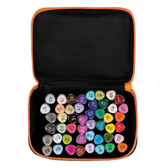 Набор двусторонних маркеров для скетчинга MESHU 48цв., основные цвета, корпус трехгранный, пулевид./клиновид.наконечники, текстильный чехол на молнии Набор двусторонних маркеров для скетчинга MESHU 48цв., основные цвета, корпус трехгранный, пулевид./клиновид.наконечники, текстильный чехол на молнии