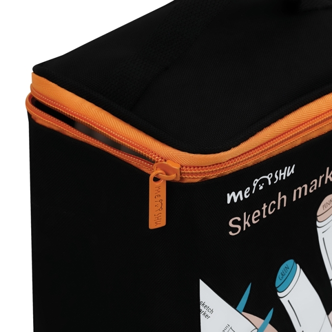 Набор двусторонних маркеров для скетчинга MESHU 48цв., основные цвета, корпус трехгранный, пулевид./клиновид.наконечники, текстильный чехол на молнии Набор двусторонних маркеров для скетчинга MESHU 48цв., основные цвета, корпус трехгранный, пулевид./клиновид.наконечники, текстильный чехол на молнии