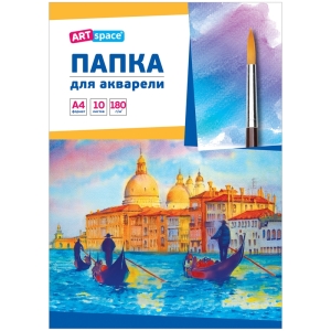 Папка для акварели 10л. А4, ArtSpace "Венеция", блок рис.бум. 180г/м2