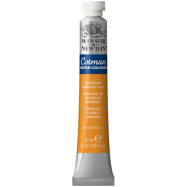 Акварель художественная Winsor&Newton "Cotman", 8мл, туба, оранжевый кадмий