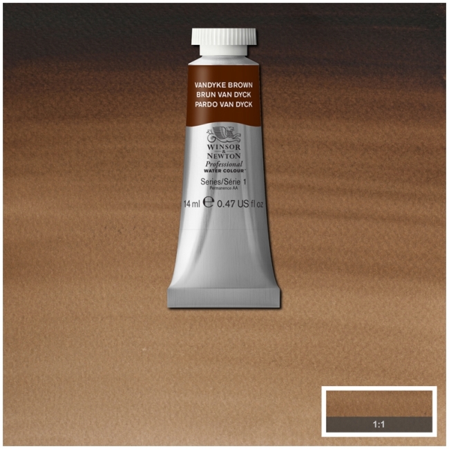 Акварель художественная, 14 мл, коричневый Ван Дейк