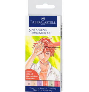 Набор капиллярных ручек Faber-Castell "Pitt Artist Pens Manga Kaoiro Brush", ассорти, 6 шт., пластик