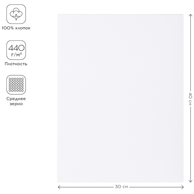 Холст на подрамнике Greenwich Line, 30*40см, 100% хлопок, 440г/м2, крупное зерно