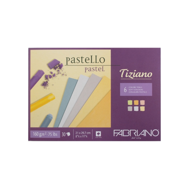 Альбом для пастели Tiziano 160г/м.кв 21x29,7см 6 цветов 30л склейка по 1 стороне