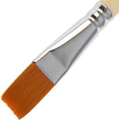 Кисть Roubloff синтетика №18 плоская рыжая для акварели, гуаши, масла с длинной ручкой купить в художественном магазине ArtCraft.Space с доставкой по всему миру