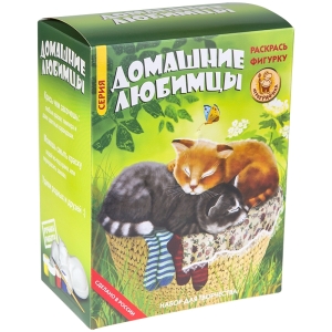 Набор для росписи фигурки из керамики Игрографика с акриловыми красками "Кот два раза"