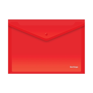 Папка-конверт на кнопке Berlingo, А4, 180мкм, красная