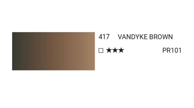 Краска акварельная SH WATER COLOR PRO туба 7,5мл №417 коричневый вандик 7,5 мл  3шт/упак,