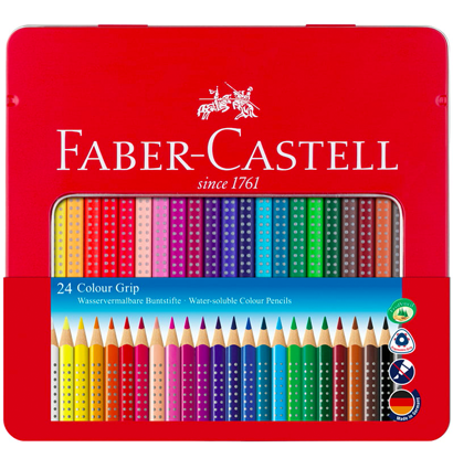 Набор цветных карандашей Faber Castell Colour Grip 24 цвета в пенале купить в магазине ArtCraft.Space с доставкой по всему миру Набор цветных карандашей Faber Castell Colour Grip 24 цвета в пенале купить в магазине ArtCraft.Space с доставкой по всему миру
