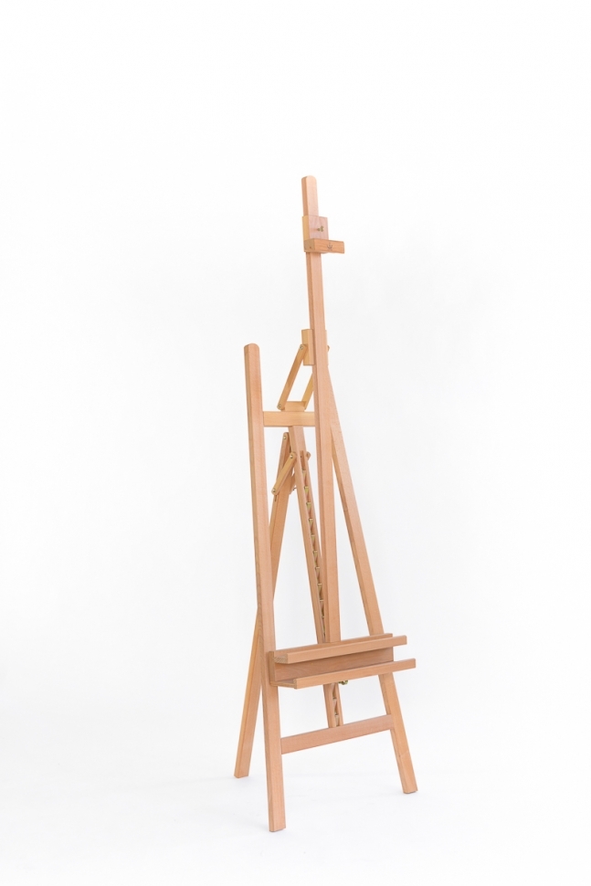 Мольберт студийный  "Лира" (бук) с отклон. стойкой,H max-230 см, р/ч 130 см