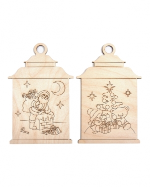 Набор заготовок для декорирования Панно новогодние с выжигом 13х20см,