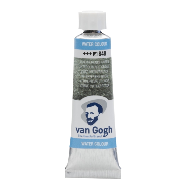 Краска акварельная Van Gogh туба 10мл №848 Зеленый интерферентный