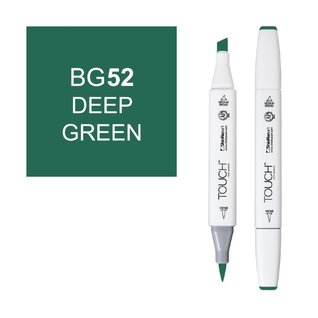 Маркер двухсторонний спиртовой  TOUCH TWIN BRUSH BG52 Зеленый насыщенный
