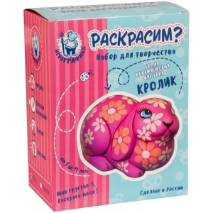 Набор для росписи фигурки из керамики Игрографика с акриловыми красками "Кролик"