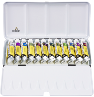 АКЦИЯ АПРЕЛЬ Набор акварельных красок Rembrandt Mono 12цв*10мл тубы металлический короб,