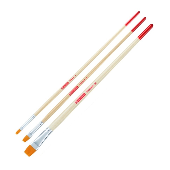 Набор кистей синтетика Art Creation 3 штуки плоские для масла, акрила и гуаши купить в художественном магазине ArtCraft.Space