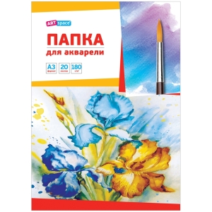 Папка для акварели 20л. А3, ArtSpace "Ирисы", блок рис.бум. 180г/м2