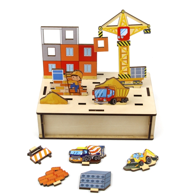 Игра настольная Woodlandtoys "Панорама. Стройка"