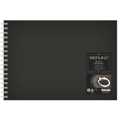 Скетчбук Fabriano Black Drawingbook с черной бумагой А5 / 40 листов / 190 гм купить в фирменном магазине для рисования ArtCraft.Space с доставкой по РФ и СНГ