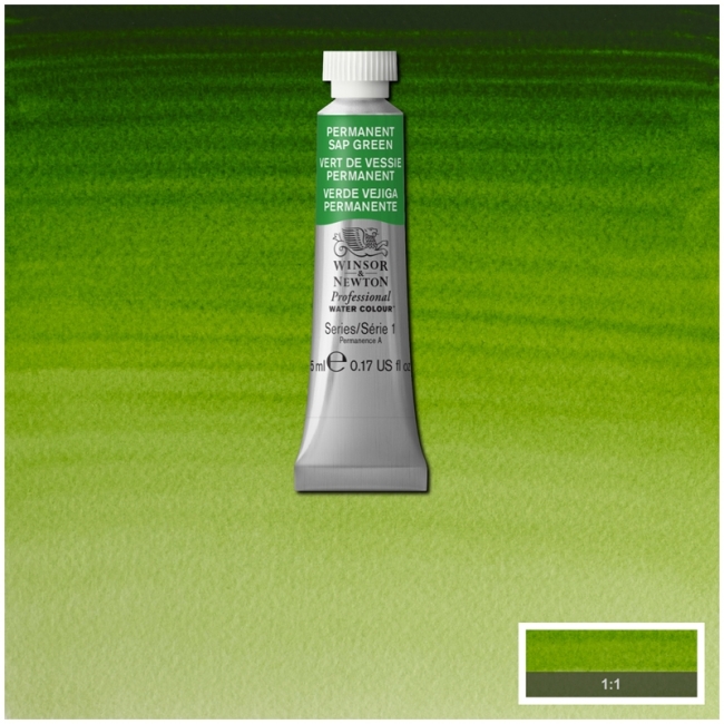 Акварель художественная, 5 мл, зеленая крушина, перманентный